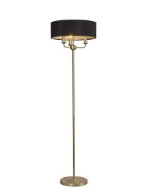 DK0989  Banyan 45cm 3 Light Floor Lamp Champagne Gold; Black